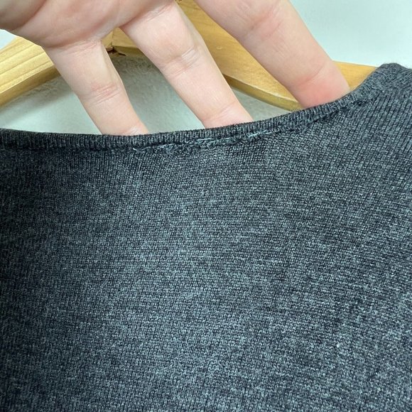 Calvin Klein Dress Womens Medium Gray Sheath Faux Wrap V-Neck‎ Knit Long Sleeve - Picture 7 of 11